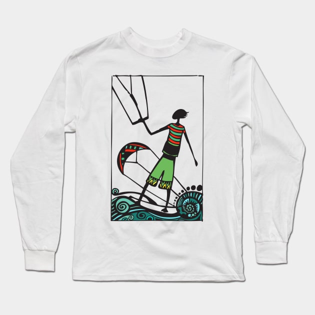 Kitesurfing Long Sleeve T-Shirt by CRAZY SILVER